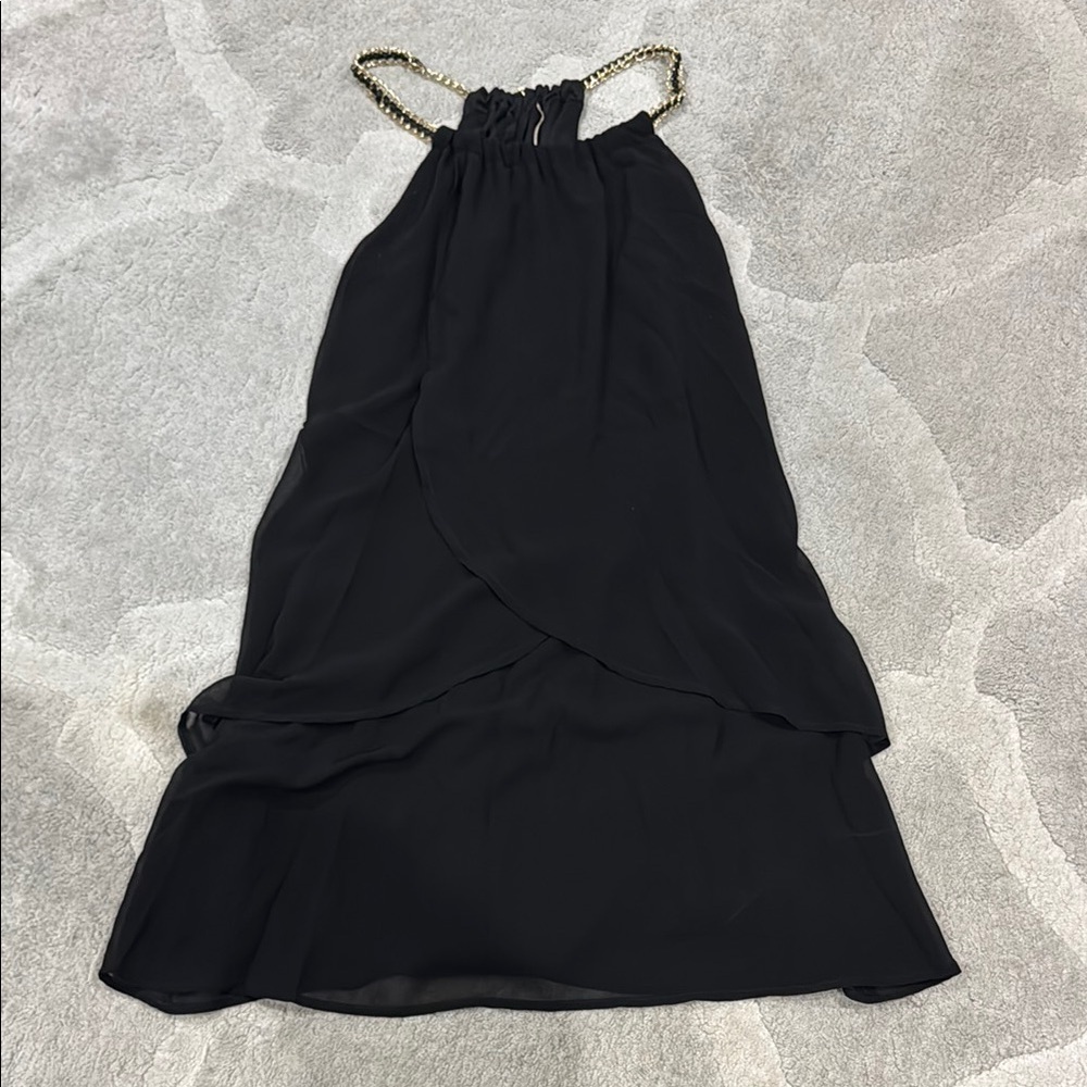 Black High-Low Halter Sundress
